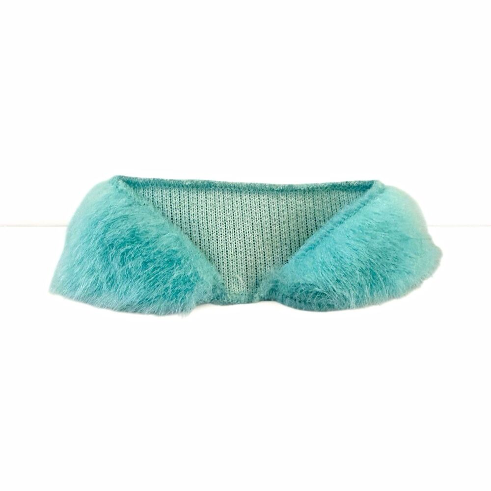 Barbie Doll Blue Turquoise Winter Faux Fur Fuzzy Furry Shawl